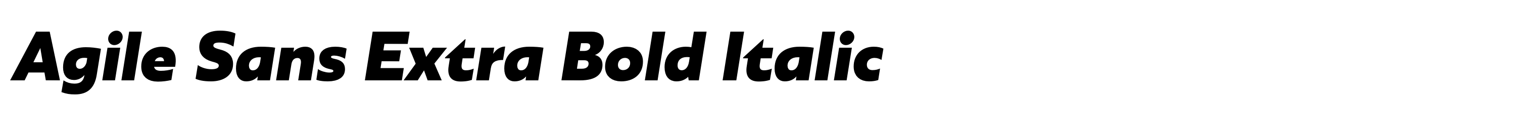 Agile Sans Extra Bold Italic